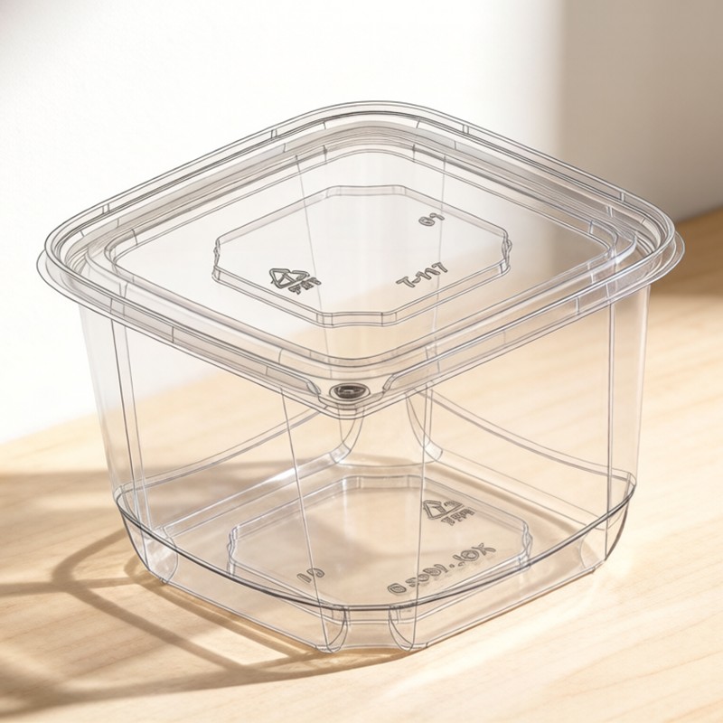 XGL-24oz Square Transparent Food-Grade Cherry Tomatoes Storage Container