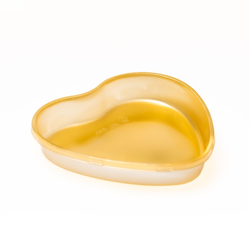 XGL-09B Gold Heart-Shaped Irregular PET Fruit Gift Tray For Holiday Premium Packaging
